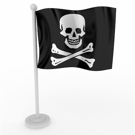 simsearch:400-05358582,k - Illustration of a flag of pirate on a white background Stock Photo - Budget Royalty-Free & Subscription, Code: 400-04270879