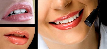 simsearch:400-05122684,k - Collage made of three photos of lips Photographie de stock - Aubaine LD & Abonnement, Code: 400-04271242