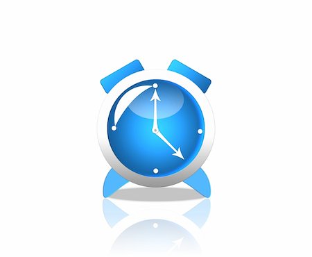 Illustration of an icon of a stylish alarm clock, transparent glass of blue color Stock Photo - Budget Royalty-Free & Subscription, Code: 400-04271347