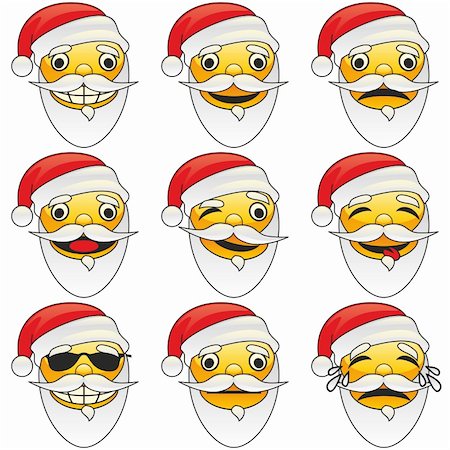 spooky field - illustration of santa claus emoticons Stock Photo - Budget Royalty-Free & Subscription, Code: 400-04271434