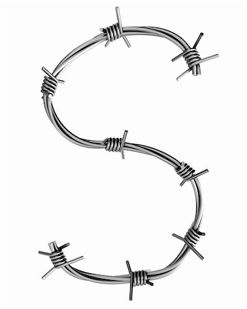 Letter S made from barbed wire Stock Photo - Budget Royalty-Free & Subscription, Code: 400-04271597
