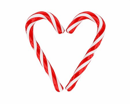 simsearch:400-04271654,k - Heart made from christmas candies isolated on white background Photographie de stock - Aubaine LD & Abonnement, Code: 400-04271655