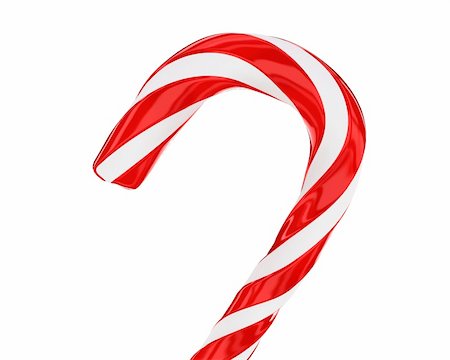simsearch:400-04271654,k - Traditional christmas candy cane closeup isolated on white background in perspective Photographie de stock - Aubaine LD & Abonnement, Code: 400-04271656