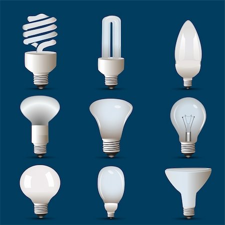 simsearch:400-04366277,k - illustration of different shapes of cfl and bulb Stock Photo - Budget Royalty-Free & Subscription, Code: 400-04271823