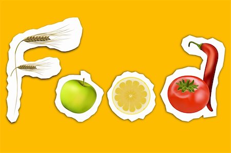 simsearch:400-06699773,k - illustration of food text with fruits Photographie de stock - Aubaine LD & Abonnement, Code: 400-04271834