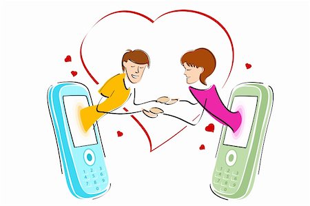 simsearch:400-04725569,k - illustration of chatting on mobile on white background Stock Photo - Budget Royalty-Free & Subscription, Code: 400-04271833