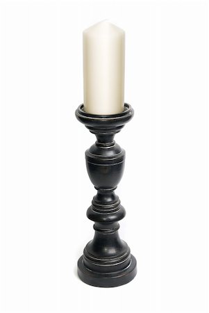 simsearch:614-01561575,k - candlestick with candle isolated on a white background Stock Photo - Budget Royalty-Free & Subscription, Code: 400-04271990