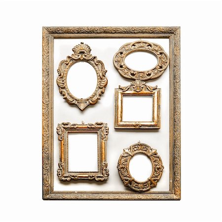 simsearch:400-04303861,k - antique golden frames isolated on a white background Stock Photo - Budget Royalty-Free & Subscription, Code: 400-04272000