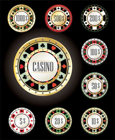 simsearch:400-04651363,k - Casino design elements,gambling chips Photographie de stock - Aubaine LD & Abonnement, Code: 400-04272088