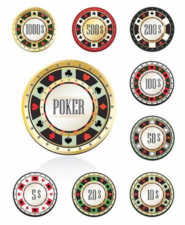 simsearch:400-04651363,k - Casino design elements,gambling chips Photographie de stock - Aubaine LD & Abonnement, Code: 400-04272089