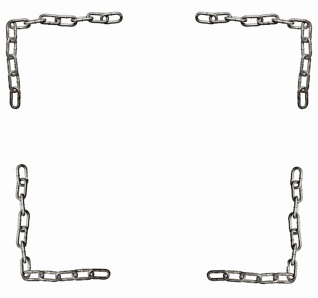 collection of metal chain parts on white background. each one is in full cameras resolution Stock Photo - Budget Royalty-Free & Subscription, Code: 400-04272297