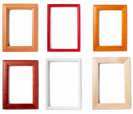 simsearch:400-04309777,k - collection of wooden frames on white background. each one is in full camera resolution Stock Photo - Budget Royalty-Free & Subscription, Code: 400-04272305