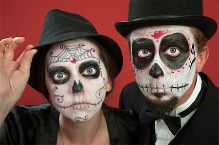 Couples on Day of the Dead Makeup Stock Photo - Budget Royalty-Free & Subscription, Code: 400-04272337