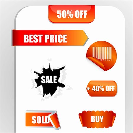 simsearch:695-05762996,k - illustration of sale and discount tags on white background Stockbilder - Microstock & Abonnement, Bildnummer: 400-04272479