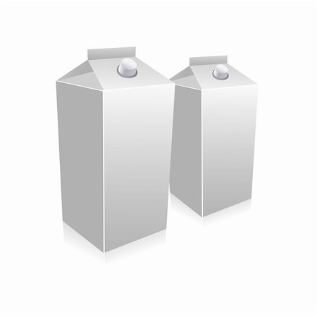 illustration of milk carton on white background Photographie de stock - Aubaine LD & Abonnement, Code: 400-04272509