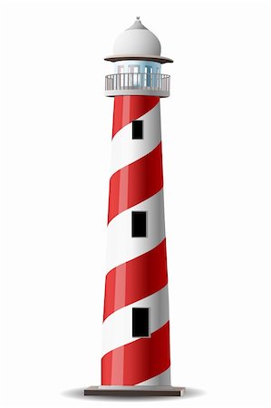 illustration of light house on white background Stock Photo - Budget Royalty-Free & Subscription, Code: 400-04272525