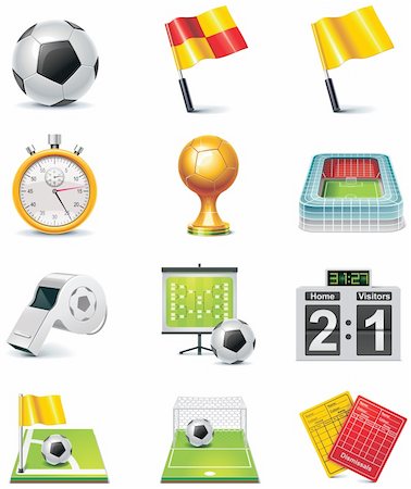 faire une faute - Set of soccer related icons Photographie de stock - Aubaine LD & Abonnement, Code: 400-04272550