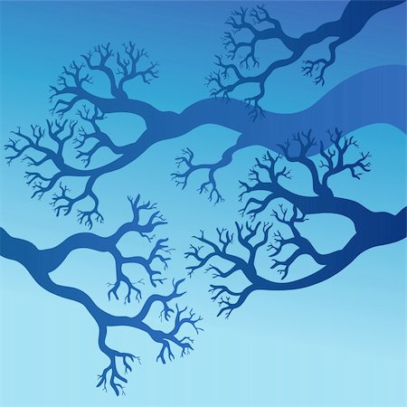 simsearch:400-05885717,k - Tree branches with blue sky - vector illustration. Stock Photo - Budget Royalty-Free & Subscription, Code: 400-04272693