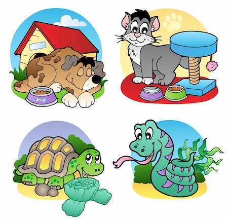 Various pets images 2 - vector illustration. Stock Photo - Budget Royalty-Free & Subscription, Code: 400-04272720