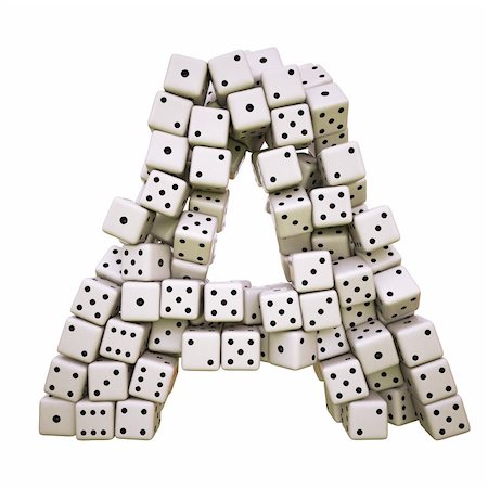 symbols dice - One letter of pile of dice alphabet. isolated on white including clipping path. Stock Photo - Budget Royalty-Free & Subscription, Code: 400-04272757