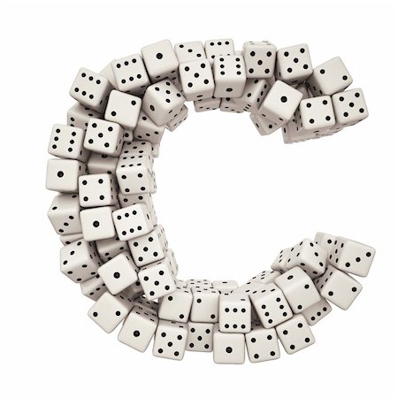symbols dice - One letter of pile of dice alphabet. isolated on white including clipping path. Stock Photo - Budget Royalty-Free & Subscription, Code: 400-04272759