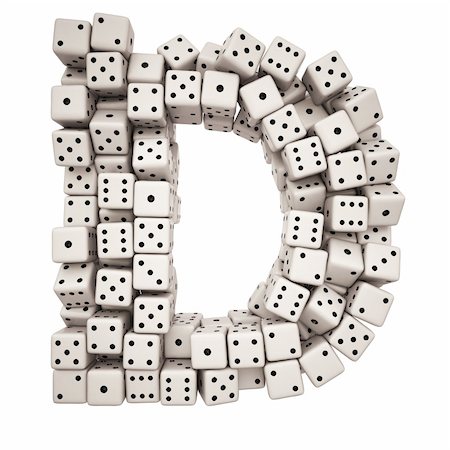 symbols dice - One letter of pile of dice alphabet. isolated on white including clipping path. Stock Photo - Budget Royalty-Free & Subscription, Code: 400-04272760