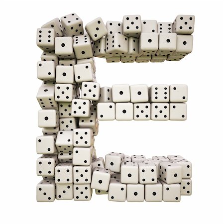 symbols dice - One letter of pile of dice alphabet. isolated on white including clipping path. Stock Photo - Budget Royalty-Free & Subscription, Code: 400-04272761