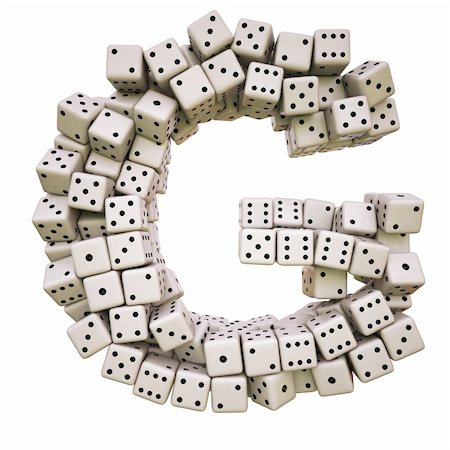 symbols dice - One letter of pile of dice alphabet. isolated on white including clipping path. Stock Photo - Budget Royalty-Free & Subscription, Code: 400-04272763