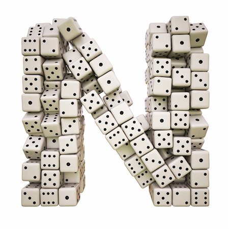 symbols dice - One letter of pile of dice alphabet. isolated on white including clipping path. Stock Photo - Budget Royalty-Free & Subscription, Code: 400-04272770