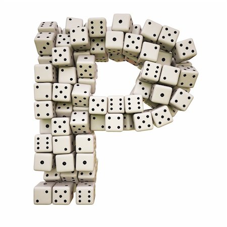 symbols dice - One letter of pile of dice alphabet. isolated on white including clipping path. Photographie de stock - Aubaine LD & Abonnement, Code: 400-04272772