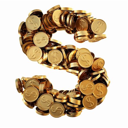 simsearch:400-04272786,k - alphabet from the golden coins. isolated on white. including clipping path. Stock Photo - Budget Royalty-Free & Subscription, Code: 400-04272802