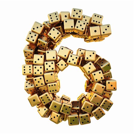 symbols dice - figures from the golden dice. isolated on white. including clipping path. Stock Photo - Budget Royalty-Free & Subscription, Code: 400-04272817