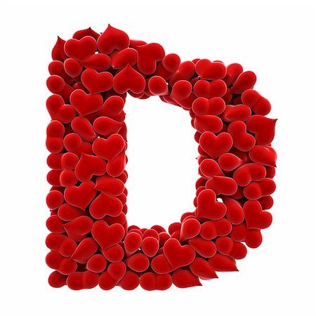 a lot of hearts of velvet in the form of letters. with clipping path. Stock Photo - Budget Royalty-Free & Subscription, Code: 400-04272810