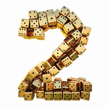 symbols dice - figures from the golden dice. isolated on white. including clipping path. Stock Photo - Budget Royalty-Free & Subscription, Code: 400-04272813