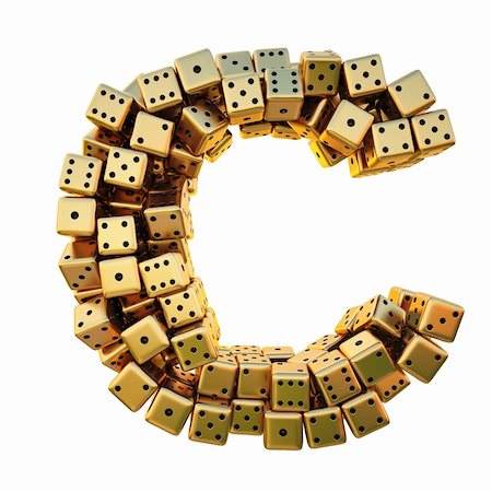 symbols dice - letter from the golden dice. isolated on white. including clipping path. Stock Photo - Budget Royalty-Free & Subscription, Code: 400-04272826
