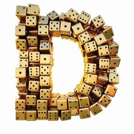 symbols dice - letter from the golden dice. isolated on white. including clipping path. Stock Photo - Budget Royalty-Free & Subscription, Code: 400-04272827