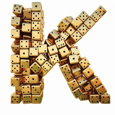 simsearch:400-04272786,k - letter from the golden dice. isolated on white. including clipping path. Stock Photo - Budget Royalty-Free & Subscription, Code: 400-04272834