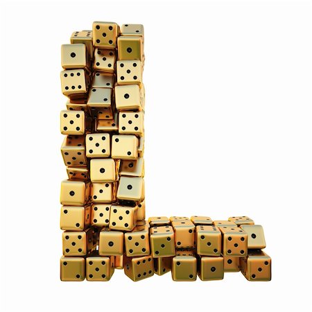 simsearch:400-04272799,k - letter from the golden dice. isolated on white. including clipping path. Stock Photo - Budget Royalty-Free & Subscription, Code: 400-04272835