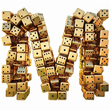 symbols dice - letter from the golden dice. isolated on white. including clipping path. Stock Photo - Budget Royalty-Free & Subscription, Code: 400-04272836