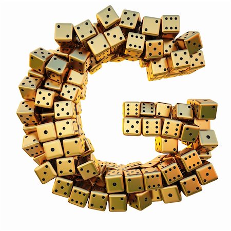 simsearch:400-04272786,k - letter from the golden dice. isolated on white. including clipping path. Stock Photo - Budget Royalty-Free & Subscription, Code: 400-04272830