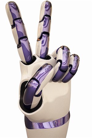 simsearch:400-04435331,k - Counting robot hands. Isolated on white Stock Photo - Budget Royalty-Free & Subscription, Code: 400-04273017