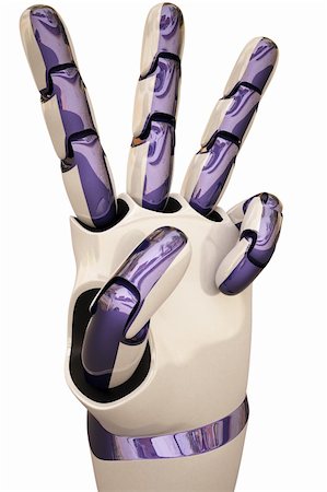 simsearch:400-04435331,k - Counting robot hands. Isolated on white Stock Photo - Budget Royalty-Free & Subscription, Code: 400-04273018