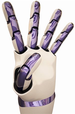 simsearch:400-04435331,k - Counting robot hands. Isolated on white Stock Photo - Budget Royalty-Free & Subscription, Code: 400-04273019