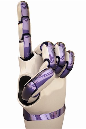 simsearch:400-04435331,k - Counting robot hands. Isolated on white Stock Photo - Budget Royalty-Free & Subscription, Code: 400-04273021