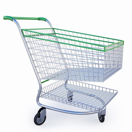 simsearch:400-08899989,k - empty shopping cart isolated on white inclluding clipping path. Stockbilder - Microstock & Abonnement, Bildnummer: 400-04273067