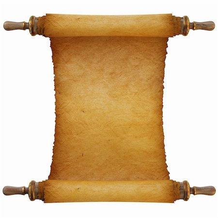 Ancient antique scroll on white background Stock Photo - Budget Royalty-Free & Subscription, Code: 400-04273063
