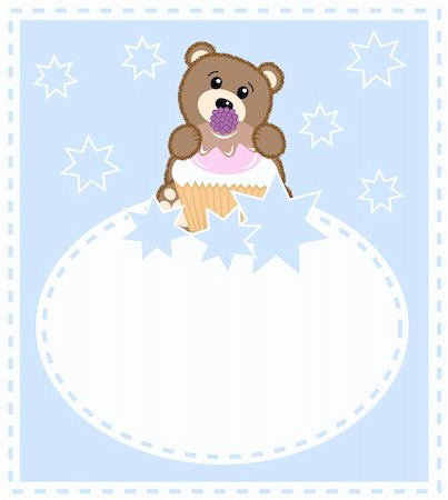 a card with a cute little baby bear Stock Photo - Budget Royalty-Free & Subscription, Code: 400-04273107