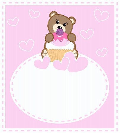 a card with a cute little baby bear Stock Photo - Budget Royalty-Free & Subscription, Code: 400-04273108