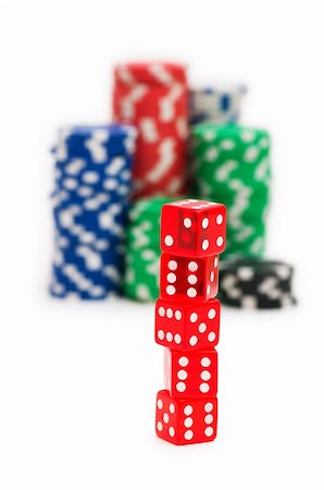 simsearch:400-04736708,k - Casino chips isolated on the white Stockbilder - Microstock & Abonnement, Bildnummer: 400-04273121