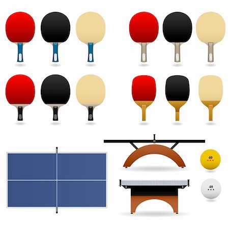 doubles tennis players - Table tennis complete set. Stock Photo - Budget Royalty-Free & Subscription, Code: 400-04273220